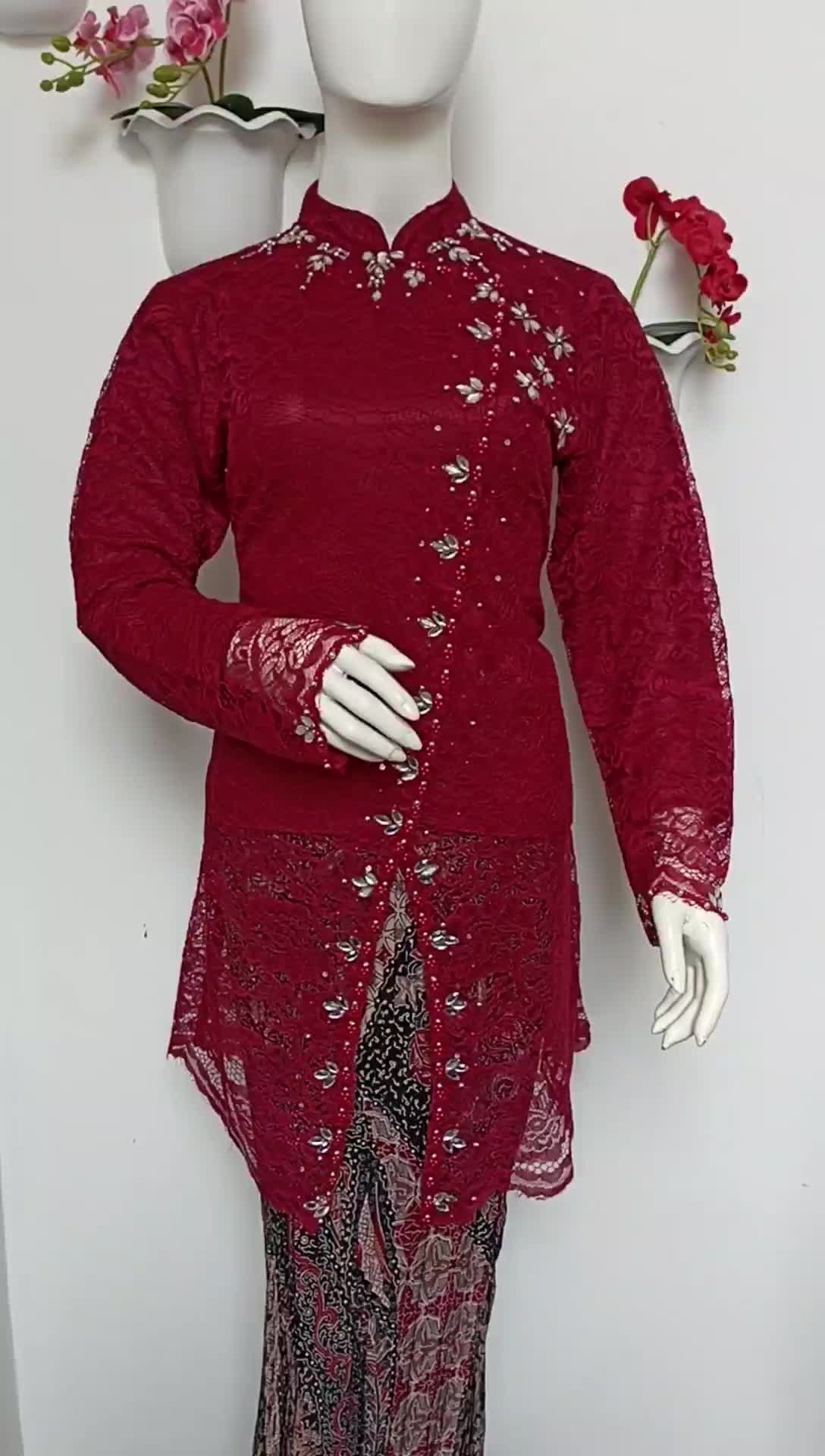 Kebaya Tunik Janggan Payet Dress Kebaya Brokat Kebaya Wisuda Wanita Set Rok Prisket Katun Kebaya Lamaran Remaja Kebaya Kondangan Lengan Panjang Atasan Kebaya Pesta