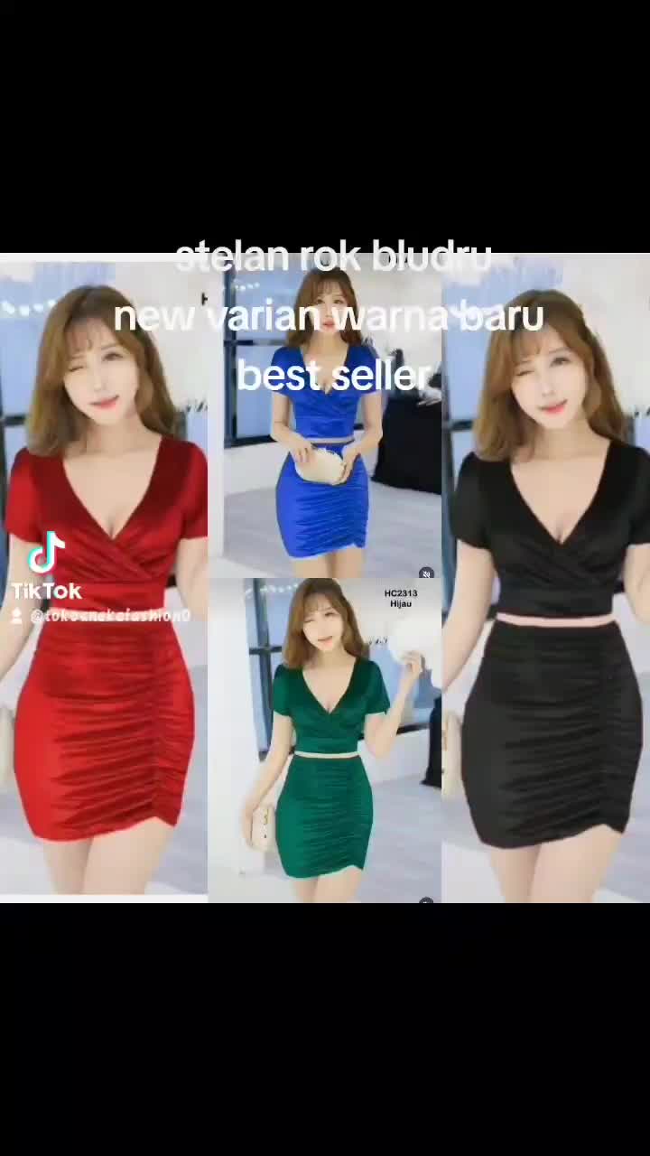 STELAN WANITA BLUDRU VELVET KERAH V Atasan Baju Pendek