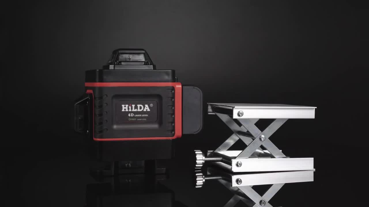 READY HILDA Laser Level 4D 16 Line komplit bonus 2 baterai + tripod tukang bangunan Leveling LD-515