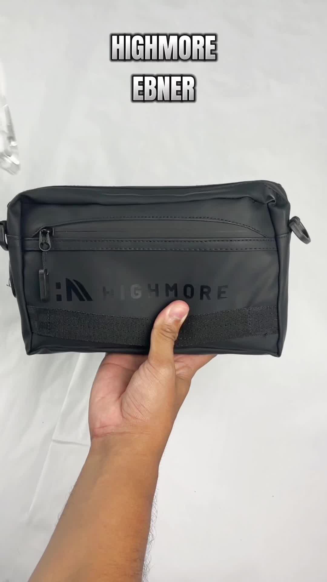 Tas Selempang  HIGHMORE EBNER - Pria Handbag CLUCTH Bimo Waterproof Anti Air Premium Elegan Hitam tas cowok keren style Waistbag