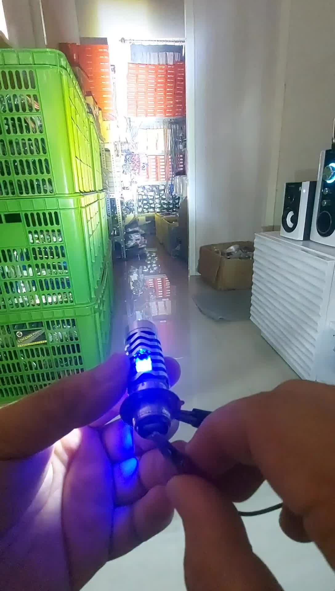 Lampu LED Depan H6 Laser 2 Warna Plus Senja Biru Universal Motor Bebek/Matic - Car Kendaraan