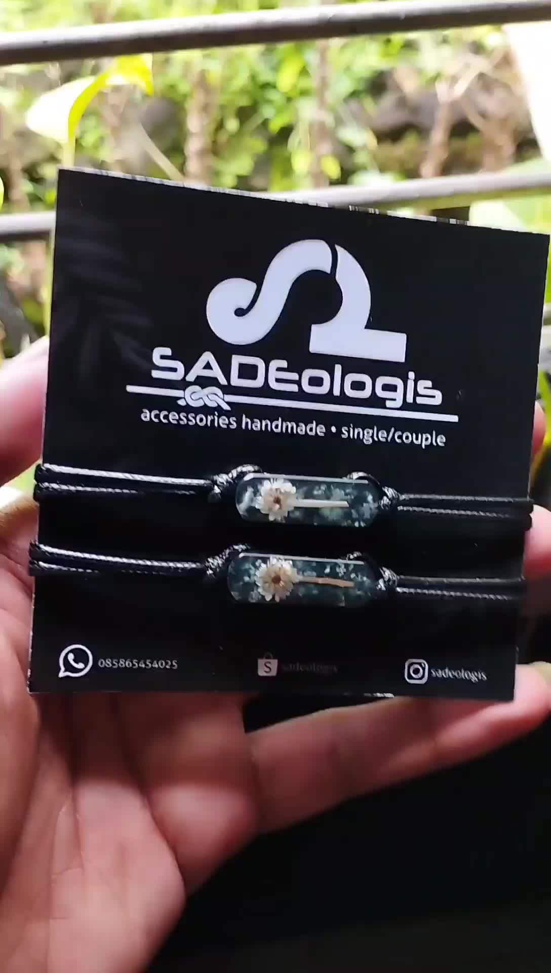 Gelang tali manik resin gelang couple gelang edelweiss pria wanita ( glow in the dark ) Tali Bracelets Liontin aesthetic