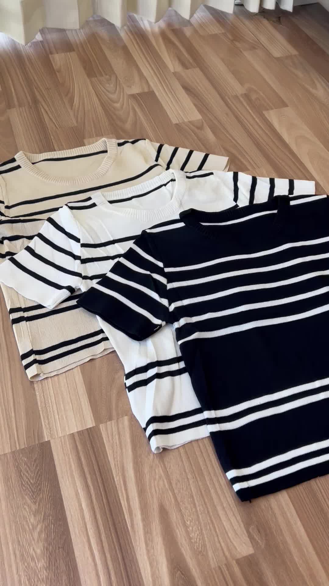 MARLE- Stripe knit top / atasan rajut wanita