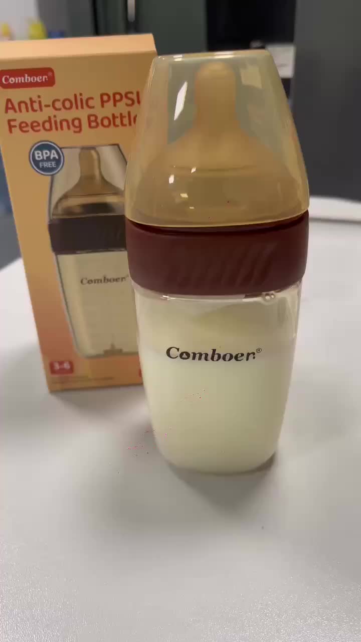 Comboer PPSU Botol Susu Bayi 6CM Dotsilikon 100% Baru Lahir Anti Perut Kembung Skala Suhu ASI Imitasi Bebas BPA botol susu 0 -2tahun