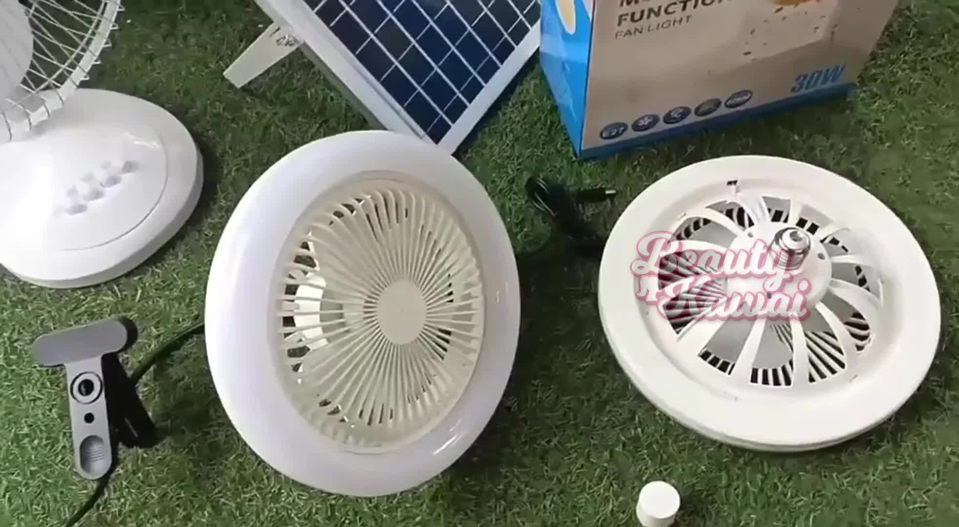 WEWANT Lampu Kipas Angin 2in1 50W E27 Remote LED Plafon Gantung Fan Light Multifunction