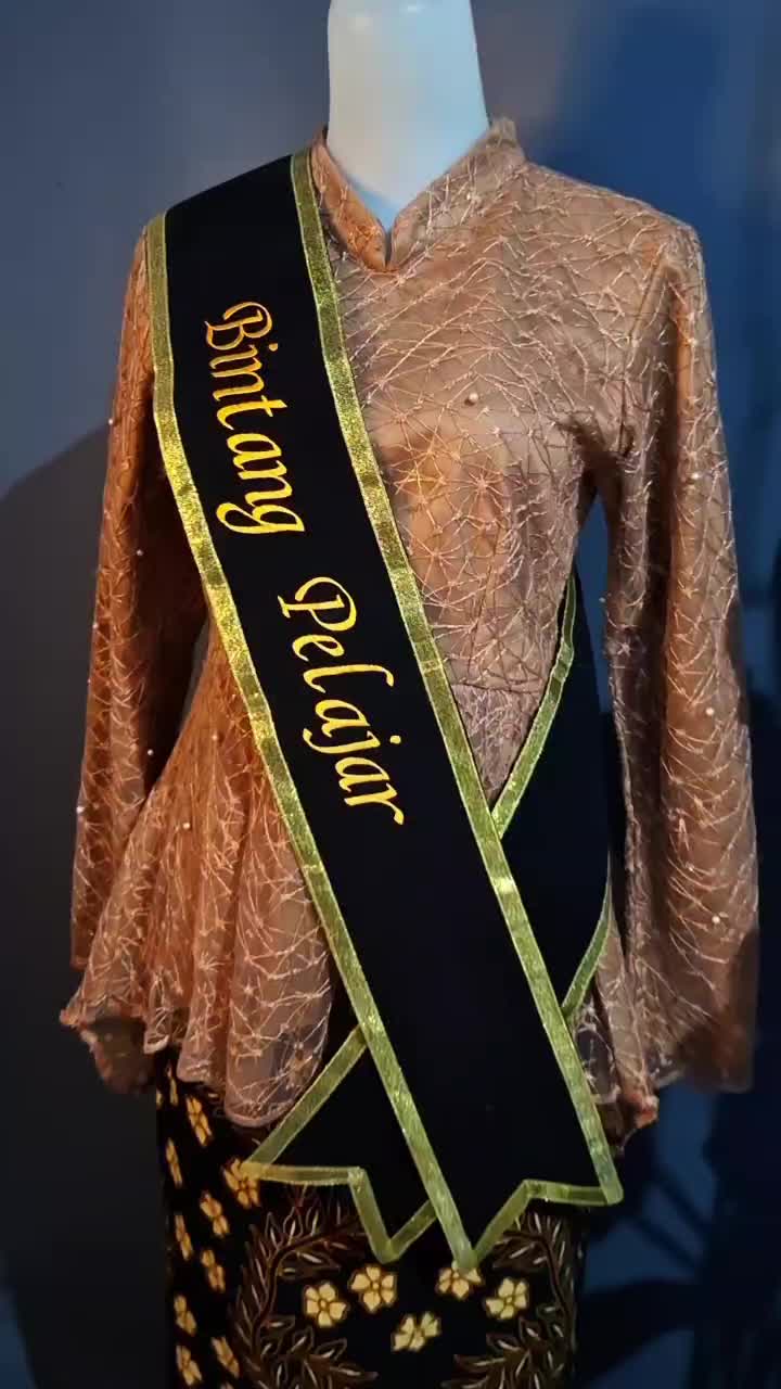 [Sehari Jadi] selempang Bordir Lis Pita Glitter Murah Custom Nama