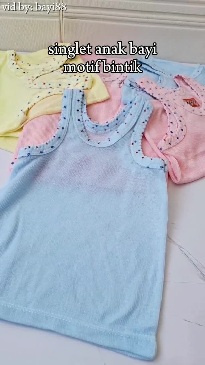 singlet bayi Warna SIZE S/M/L/XL - kaos kutang bayi MOTIF BINTIK