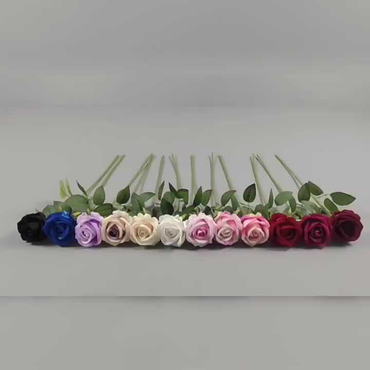 Bunga Mawar Tangkai Artificial/Single Rose Artificial/Mawar Palsu Premium Semi Bludru