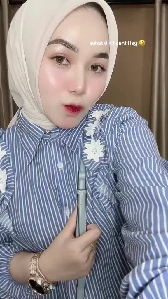 Kemeja Cewek Motif Salur Baju Atasan Wanita Kekinian Bahan Katun Kemeja Semi Crop Top Stripe Bordir Bunga Cantik Lengan Karet Model Korea