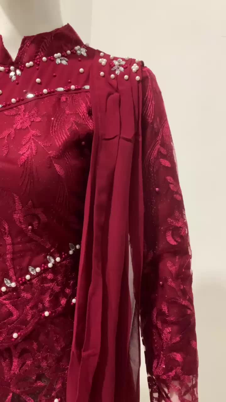 Stelan Kebaya Blus Amiko Slendang Payet Kombinasi