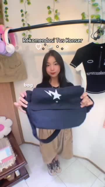 ￼￼Sserapim - Star Classic / Tas Selempang Pria Sekolah Canvas Skena Kalcer Y2K Slingbag Premium Unisex Kanvas