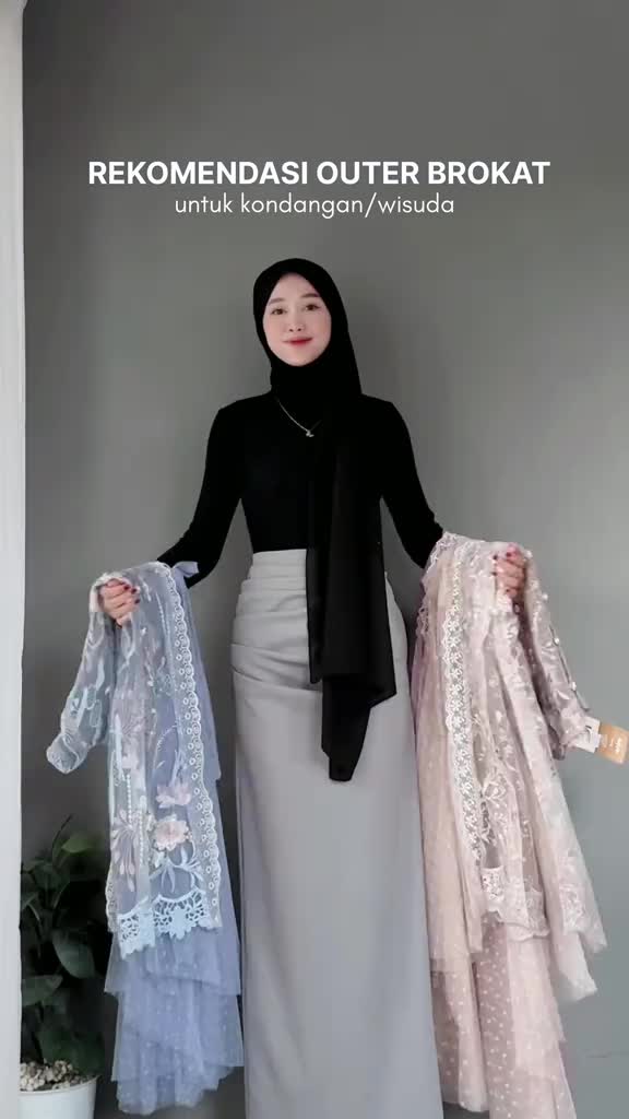 Demore | Outer Brokat Cantik Baju Cardigan Panjang Kondangan Motif Remaja 2025