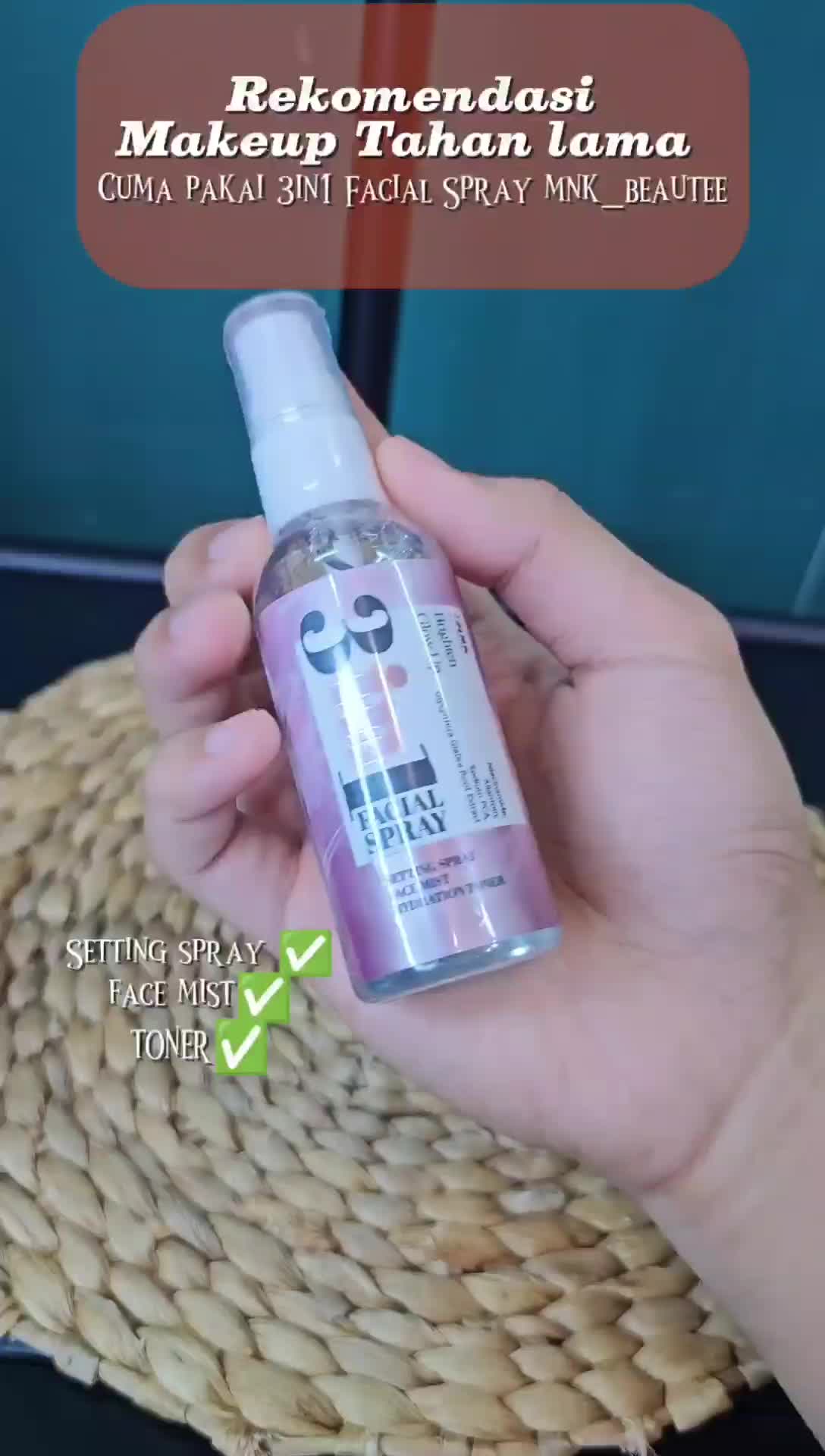 Facial Spray 3IN1  MNK BEAUTEE SETTINGSPRAY,FACEMIST,TONER GLOWING SKIN INSTAN.