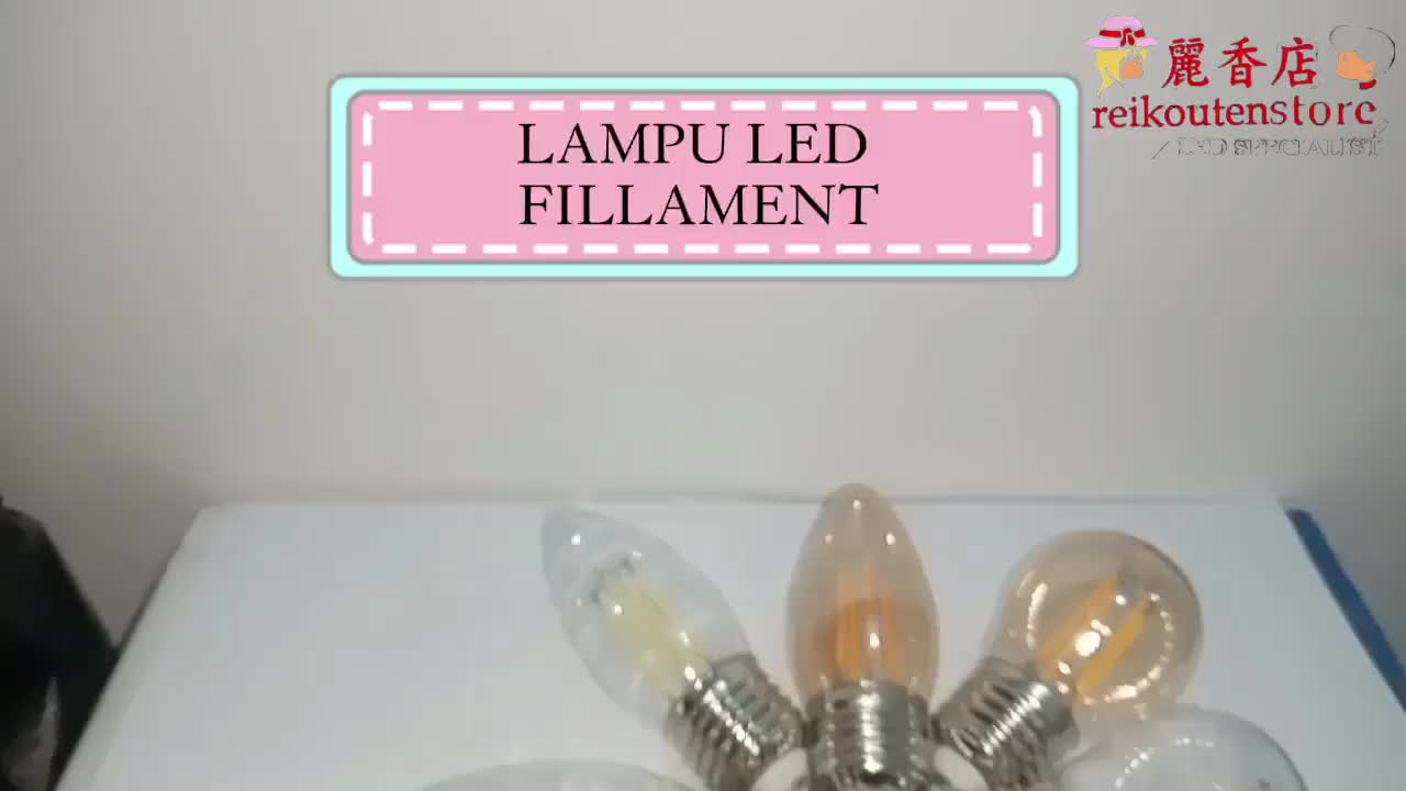 LED Filamen 4W Lampu Edison ST64 2W Lampu Lilin 5 Watt Cafe Dekorasi - G45 2W KUNING Bulat
