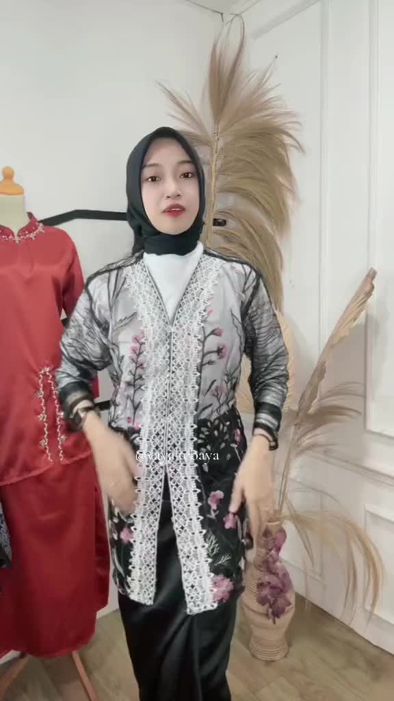 YAYAKEBAYA - Oneset wanita kekinian Modern Tulle Brukat Gardenia Mix Renda Maiza Set Kebaya Modern Wisuda Oneset Kondangan Lamaran 2024 Kebaya Remaja Cewek OOTD