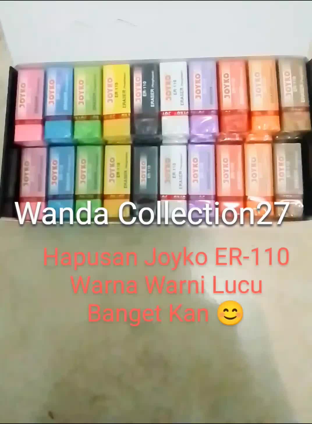 (1 Pak Isi 30 Pcs) Penghapus Joyko Warna Warni EB-30 CO PANJANG / Hapusan Eraser Joyko PANJANG Warna Warni Random Stationery Rubber Karet