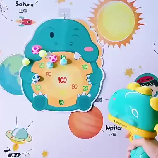MK924 Mainan Bola Lengket Dinosaurus Bola Lunak Aman bola Merekat papan target Mainan Dalam Ruangan Anak Plastik