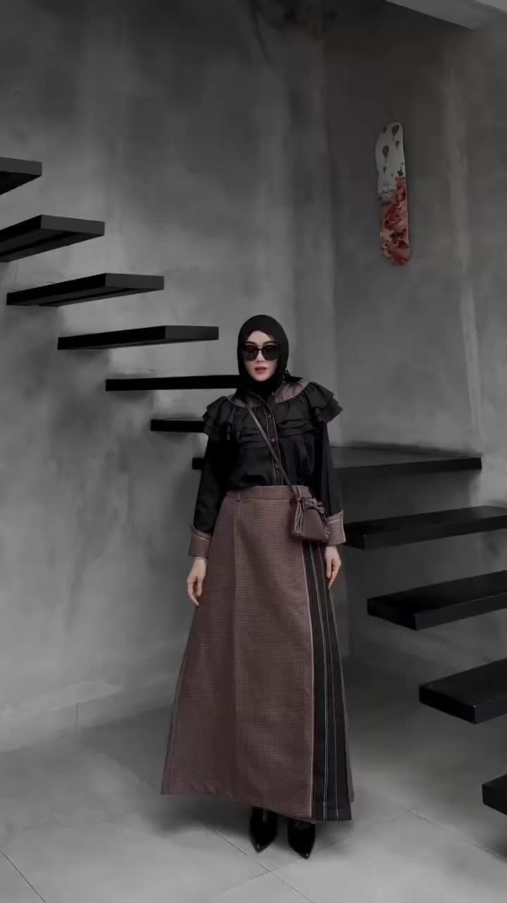 Sacoll Aurora one set Versi Rok baju Muslim Wanita Kekinian Setelan Dewasa