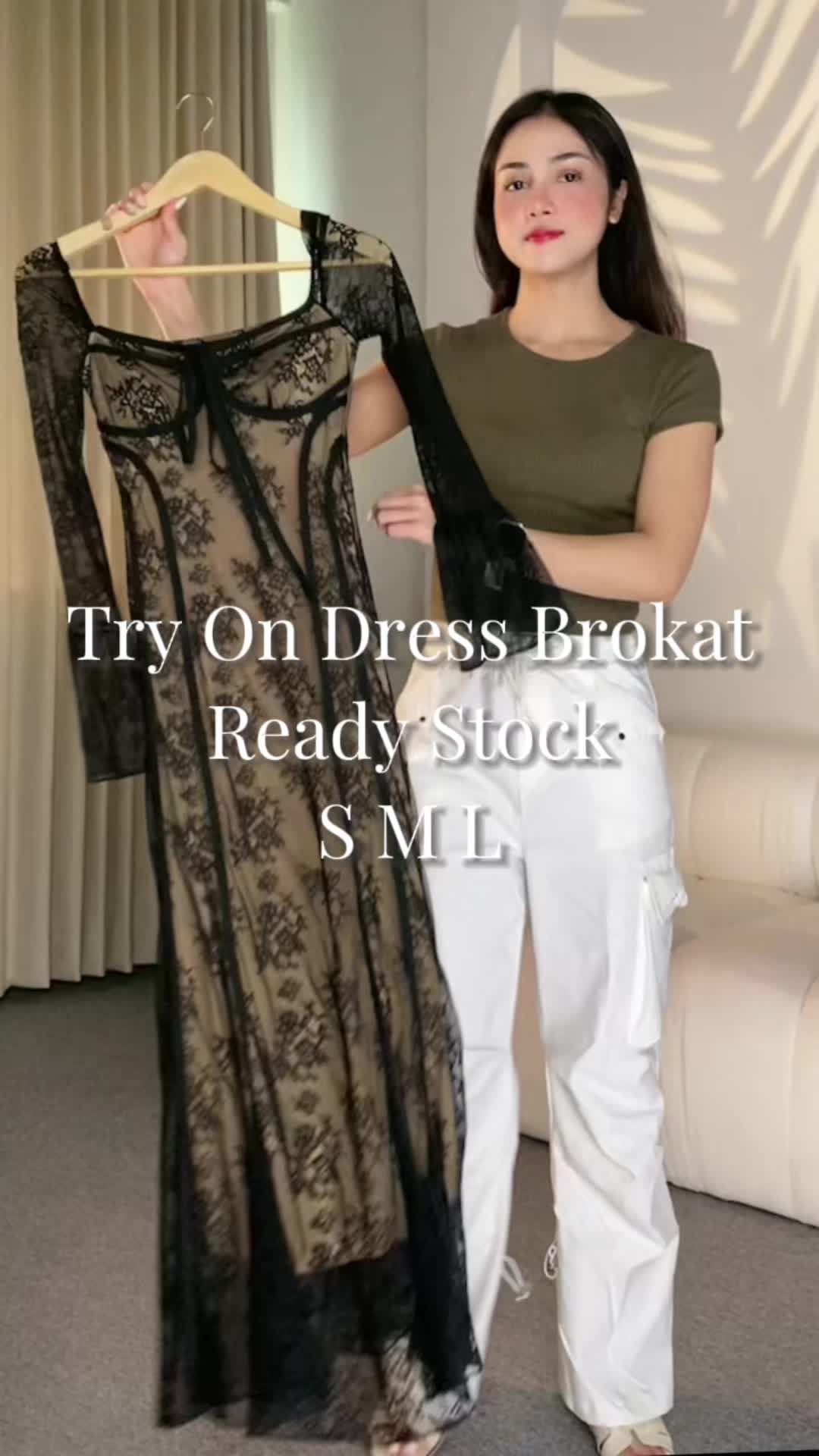 <DoubleSixBabes> READY STOCK【Bella】ADA 2 WARNA, Lace Brokat Stretch Long dress, Gaun Kebaya Unik dan Nyaman, Ilusi lebih langsing