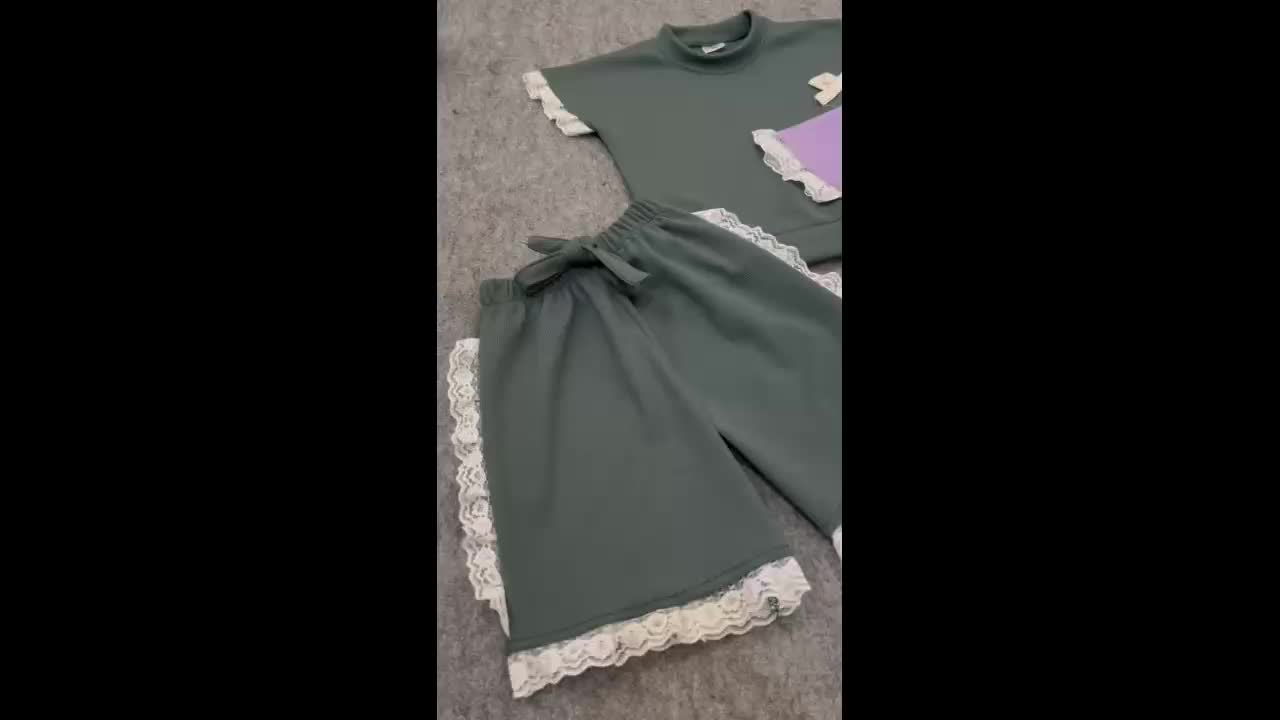 Oneset Anak Perempuan Baju Dan Celana Pendek Kekinian Bahan Snowith Usia 1-10 Tahun