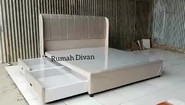 Divan Dipan Tempat Tidur 2 Laci Besar Wings Verona Kain Suede/Kanvas Belum Termasuk Kasur