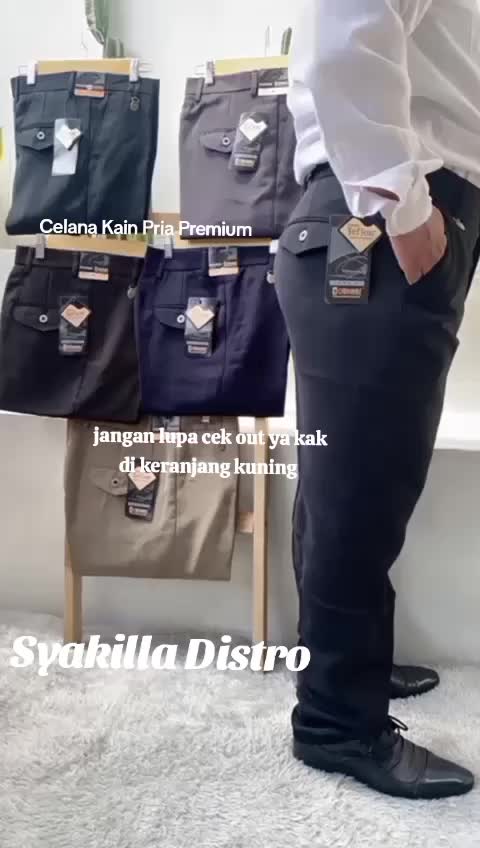 CELANA KAIN KERJA FORMAL PRIA STANDAR - CELANA KAIN KERJA PRIA - CELANA KAIN KANTOR - CELANA KAIN KERJA PRIA FORMAL STANDAR PANJANG PRIA Hitam Abu Mocca Muda Tebal