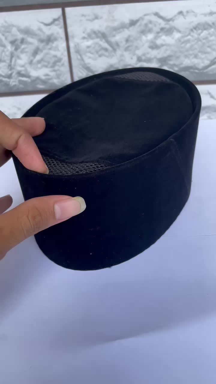 PECI AC -Peci Hitam Ukuran 1-10, Peci Kain Bludru, Songkok Nasional, Busana Indonesia, 100% Polyester, Halus dan Nyaman Dipakai