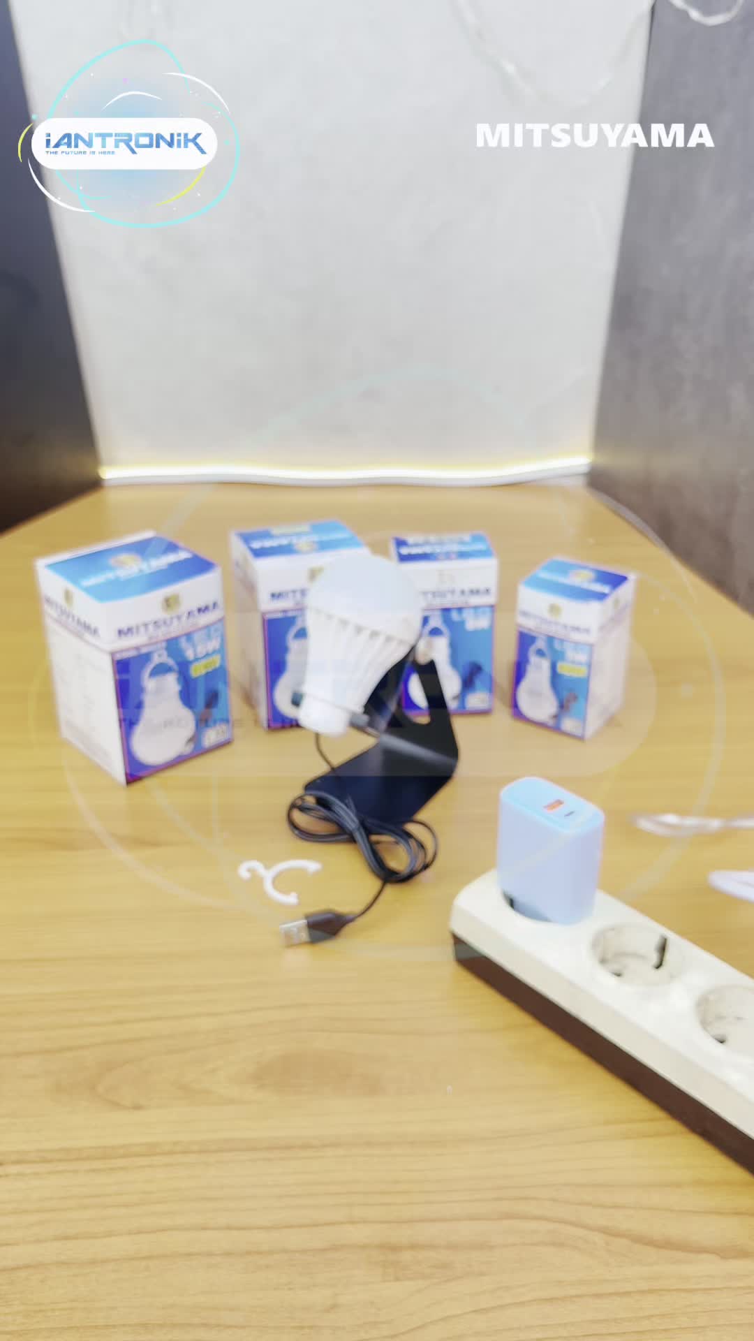 Lampu Bohlam USB 15 Watt LED Emergency Lamp Kabel 1.5 Meter Mitsuyama