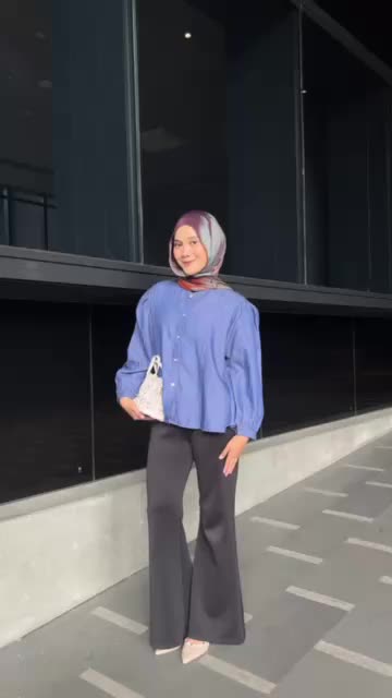 KW - Serin Blouse Atasan Wanita Lengan Panjang Soft Denim Basic