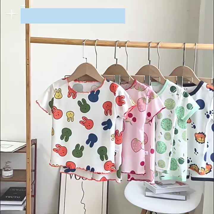 ByKiddos - Piyama Anak Setelan Baju Tidur Anak Perempuan Lengan Pendek Motif Lucu Kekanak-Kanakan
