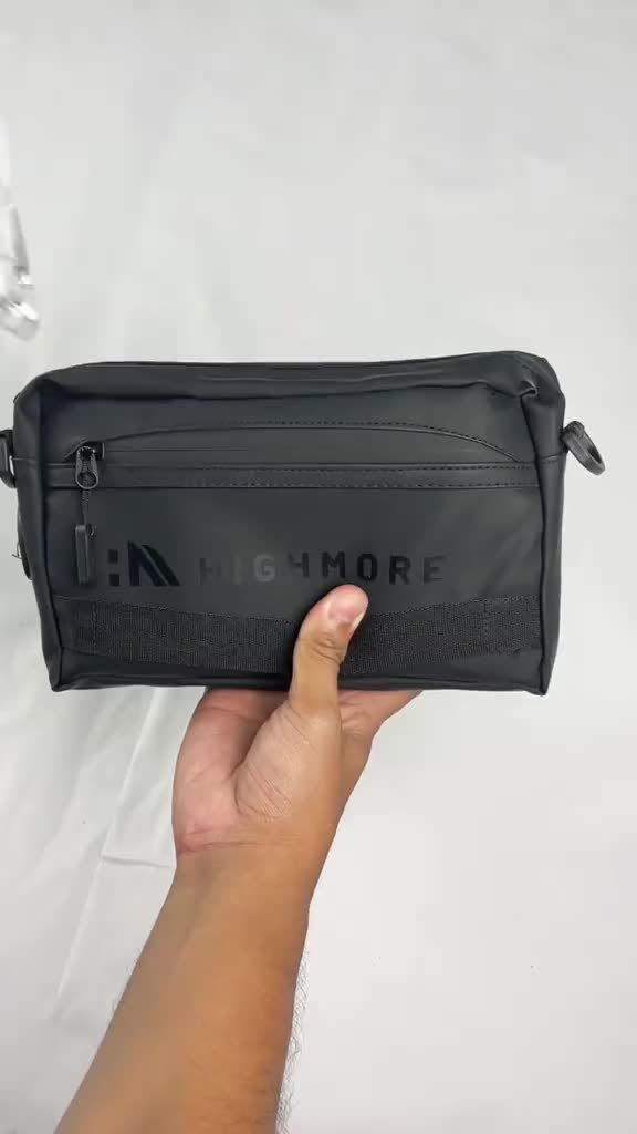 Tas Selempang Pria & Clucth Highmore Ebner Premium Hitam - Tas Tangan 3in1 Original Waterproof Waistbag Slingbag Cowok