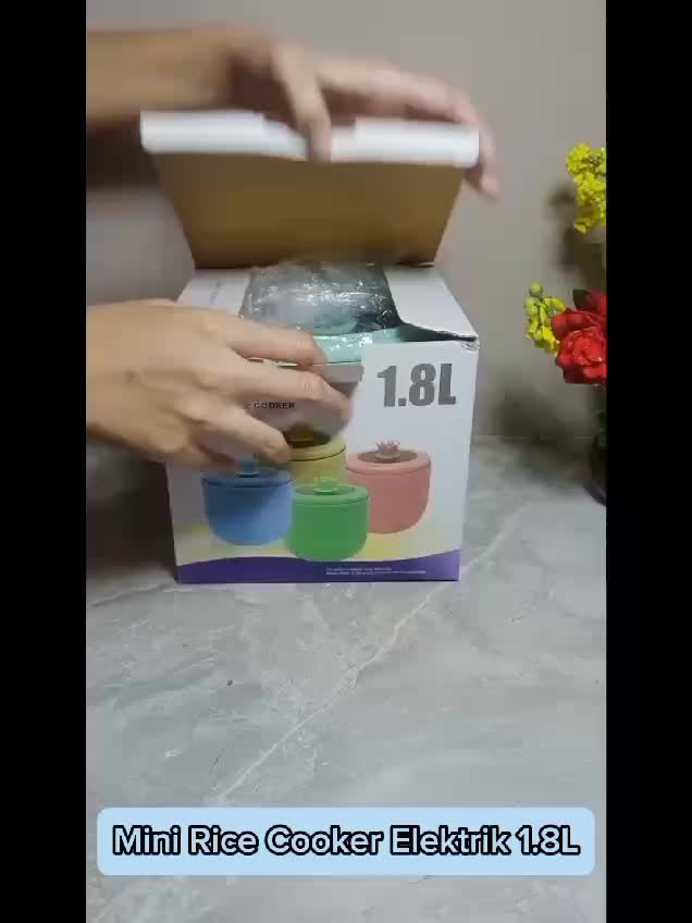 Mini Rice Cooker Elektrik 1.8L / Magic Com Touch Screen 450Watt Portable / Alat Masak Penanak Nasi Sayur Hot Pot Rebus Kukus Soup Shabu Steamboat Bubur Serbaguna / Panci Listrik Ala Korea