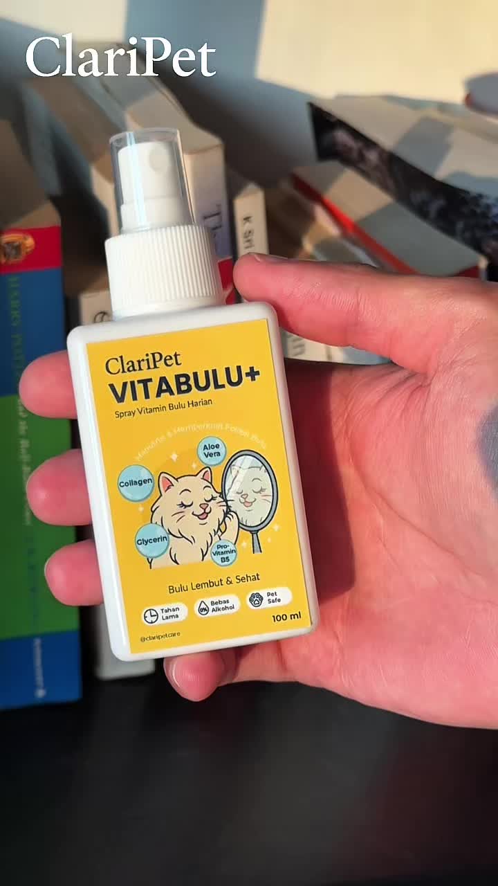 CLARIPET VitaBulu+ Serum Vitamin Bulu Kucing Anjing Anti Rontok & Penumbuh Bulu Lebat Sehat 100ml
