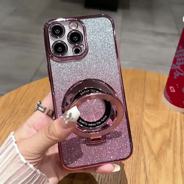 Soft Case Inf!nix H0t 5O 5Oi Pro Plus 4G 5G Gl!tter Ring Magnet!c W!reles Holder Premium