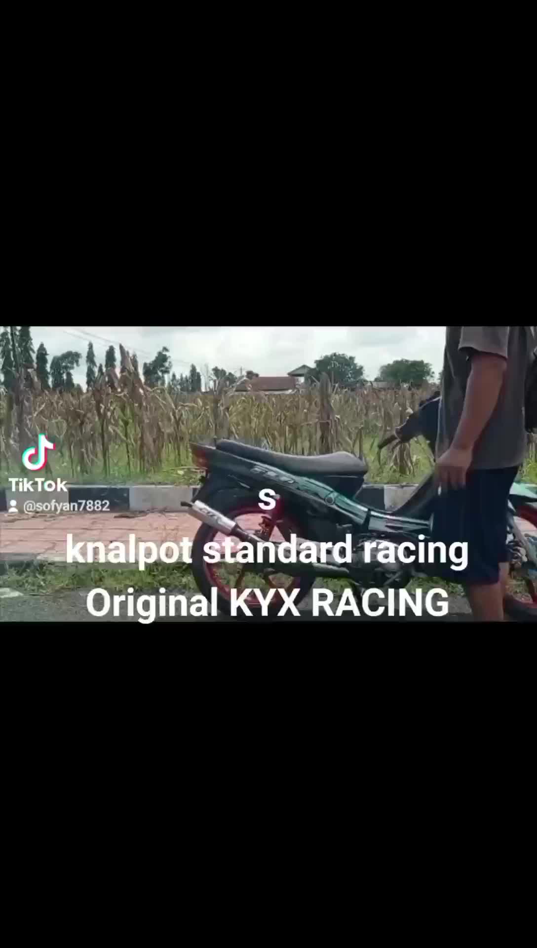 Knalpot motor KYX Racing Knalpot Standard Racing PNP untuk Yamaha FizR,Force1,poswan  Hitam Sporty Suara Garing Prepet Plug and Play Mesin Original KYX Racing Motorcycle