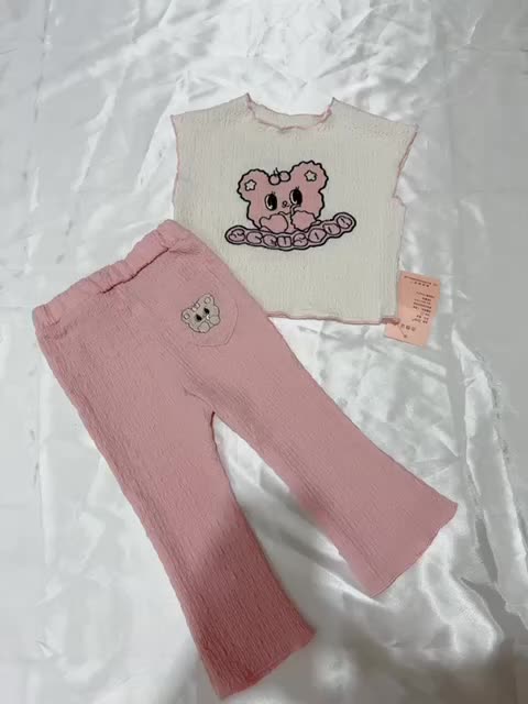 setelan celana panjang import anak perempuan 1-6 tahun / setelan crinkle anak cewek