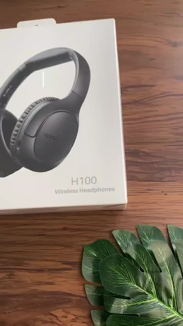 NEW LAUNCHING TOZO H100 Over Ear Headphone Wireless ENC Call Noise Cancelling Mic Clear Calls Deep Bass Foldable Wireless Headset 70H Playtime Bluetooth 5.4 Earphone Aux + Type C-Type C cable ORIGX2.0