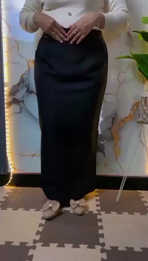 Jumbo Rok Span Rempel Belakang Karet Samping Kanan Kiri Rok Kantor Kerja Panjang Hitam Bahan Grasella Premium Impor Size 32-38 Pinggang Fleksibel Nyaman