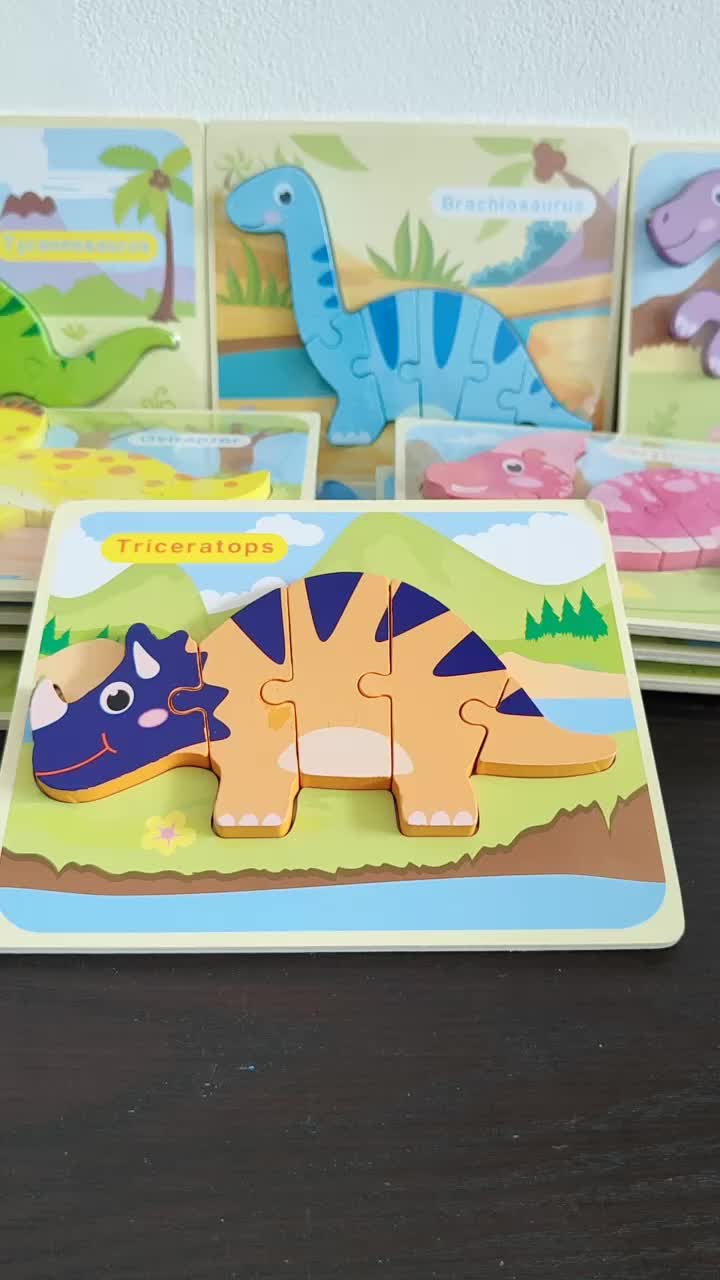 Mainan Edukasi Anak Puzzle Kayu Motif Dinosaurus Games