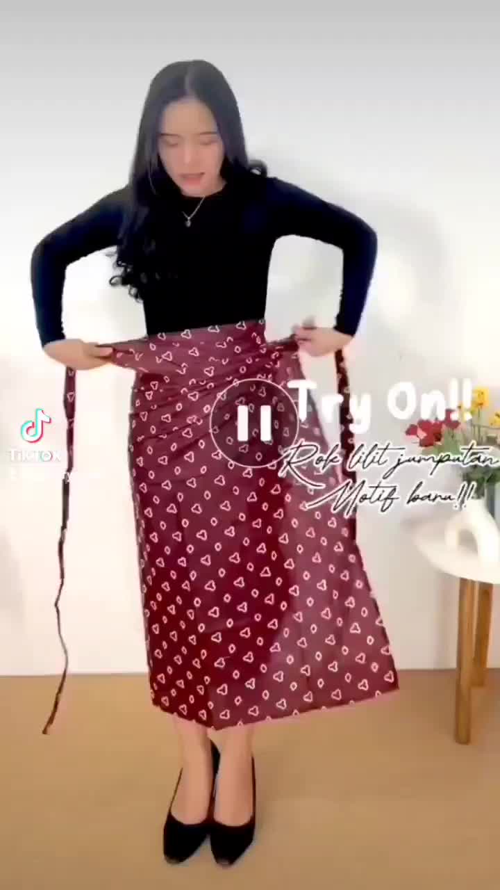 RERE WRAP SKIRT Rok Lilit Motif Batik Jumputan Rok Motif Batik Jumputan Rok Wanita Kekinian Kain Katun Panjang