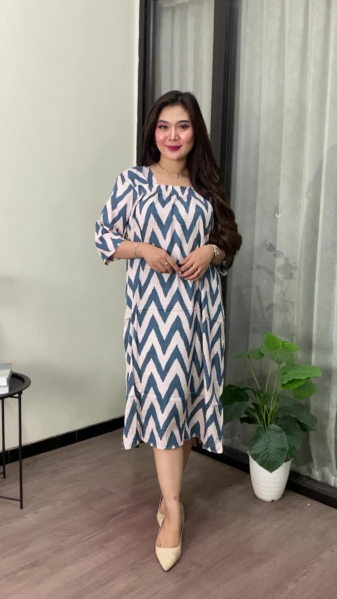 Homedress Wanita Tania Rayon Busui Jumbo / Daster Motif Terbaru Lengan 7/8