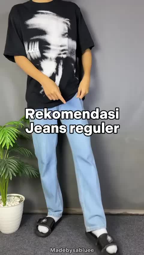 Celana Jeans Panjang Standar DEWASA // Celana COWOK Reguler Fit HITAM // Celana Basic Cowo // NON - STRETCH // TIDAK MELAR
