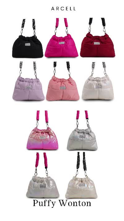[BELI LOKAL] ARCELL - Tas Selempang Wanita - Puffy Wonton + Tali Prusik | Tas Mini Slingbag