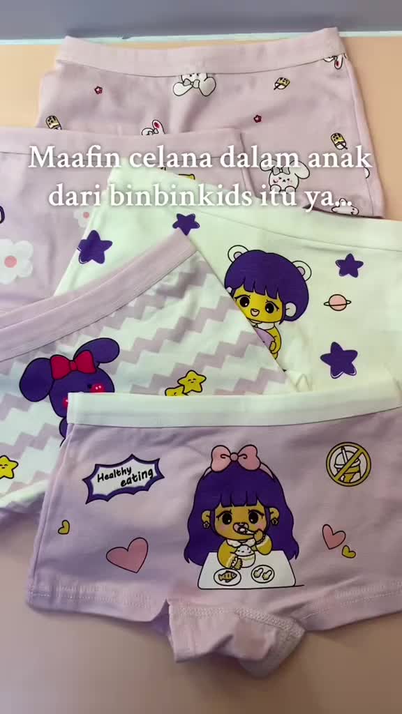 BINBINKIDS CELANA DALAM ANAK FASHION PEREMPUAN CUTE SEGITIGA 1 PAKET ISI 5PCS Motif