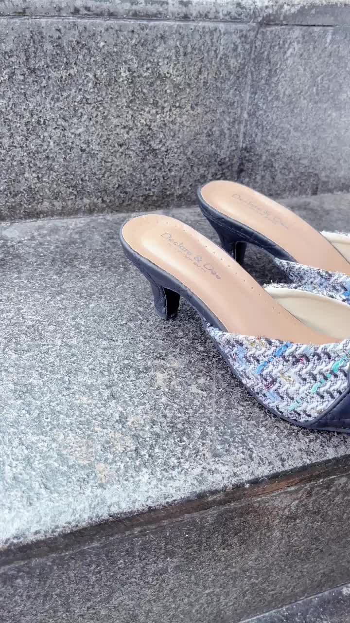 Declare&Dee Chelsea Vol-1/2 Sandal Pesta Wanita 2024 Bustong High 6Cm Hak Tinggi (5-8 cm)  Heels Mules Black Fuchsia Hijau botol Sol Karet Anti Slip Javarino heels