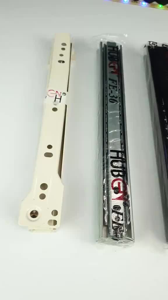 Rel Laci Huben FE-30 Full Extension 25 30 35 40 45 50 Double Track / Dobel Tarik Silver Zinc Abu Abu Drawer Slides