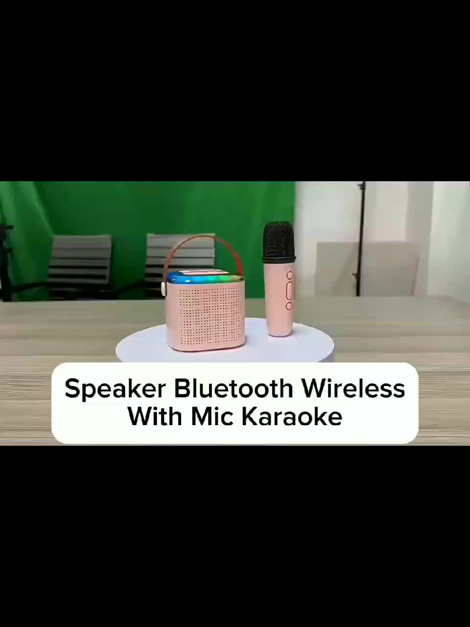 Speaker Bluetooth Ponsel Wireless With Mic Karaoke 4 Vocal Effect Handphone / Music Box Mini Portable Speker LED Aktif MP3 Player Full Bass Stereo Amplifier Party / Set Salon Bt VIRAL Rechargeable Plastik Biru