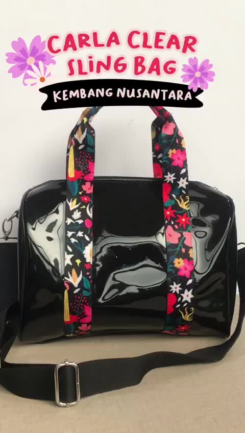 Sovlo - Carla Clear Sling Bag Kembang Nusantara / Tas Selempang Wanita - Tas Cewek