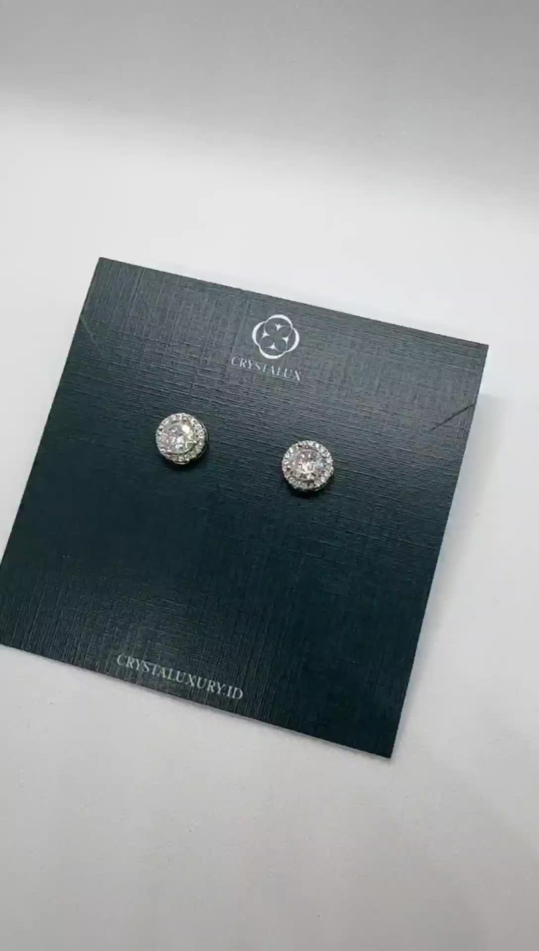Crystalux - Anting Berlian Pesta Anti Karat Rhodium - Ariel Earrings