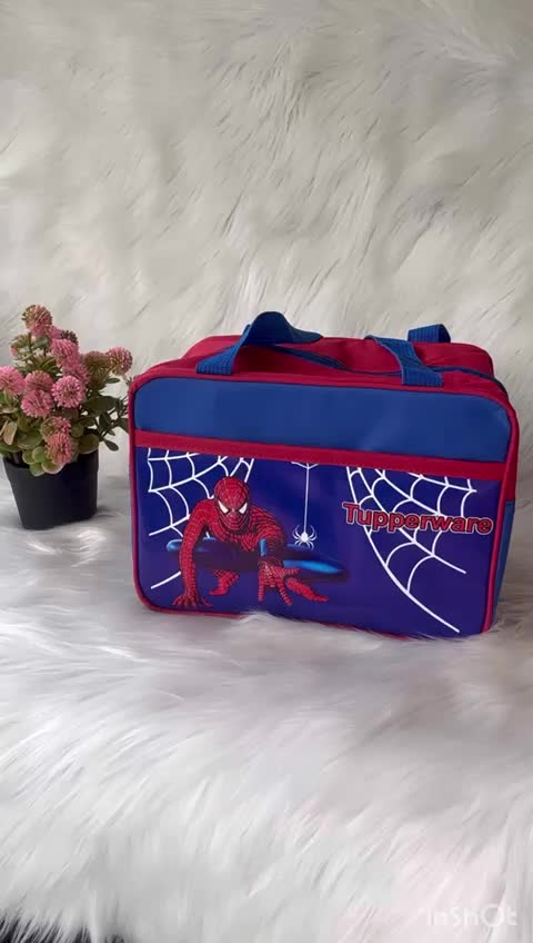 Tas bekal karakter Spider Man Tupperware (zipper bunga es)